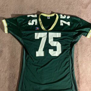 Vintage Russell Athletic Football Jersey Green White Yellow Number 75 XXL USA